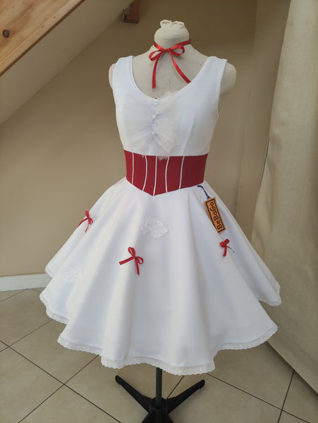 Mary Poppins White Holiday Dress Cosplay Costume