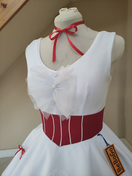 Mary Poppins White Holiday Dress Cosplay Costume
