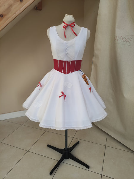 Mary Poppins White Holiday Dress Cosplay Costume