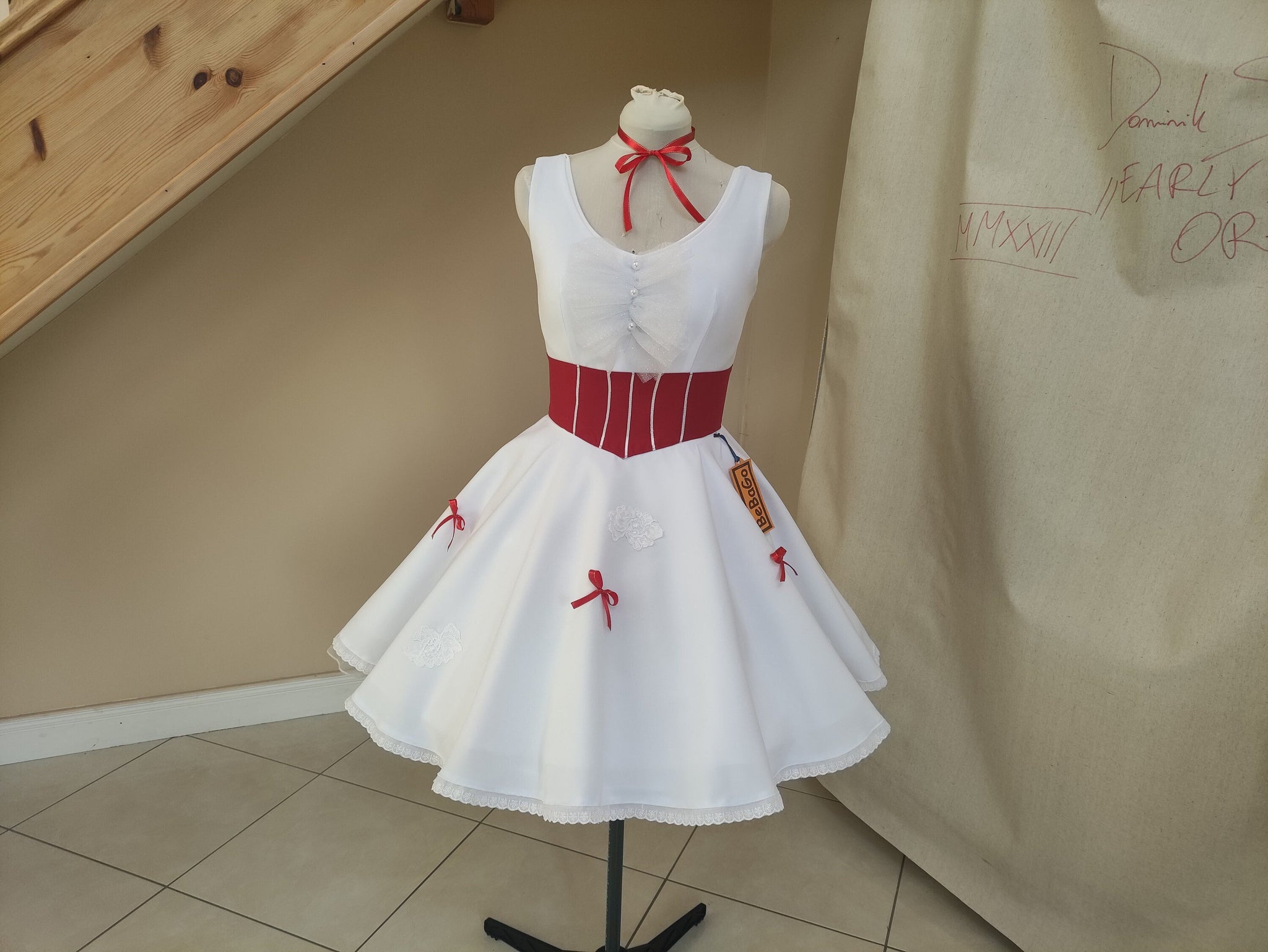 Mary Poppins White Holiday Dress Cosplay Costume