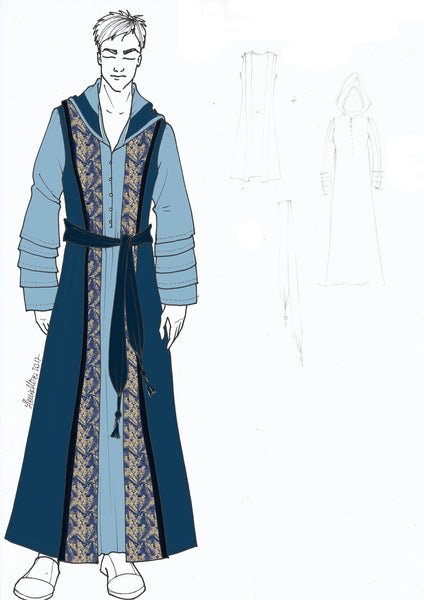 Mage costume set Wiccan sorcerer MADE TO ORDER wizard dress