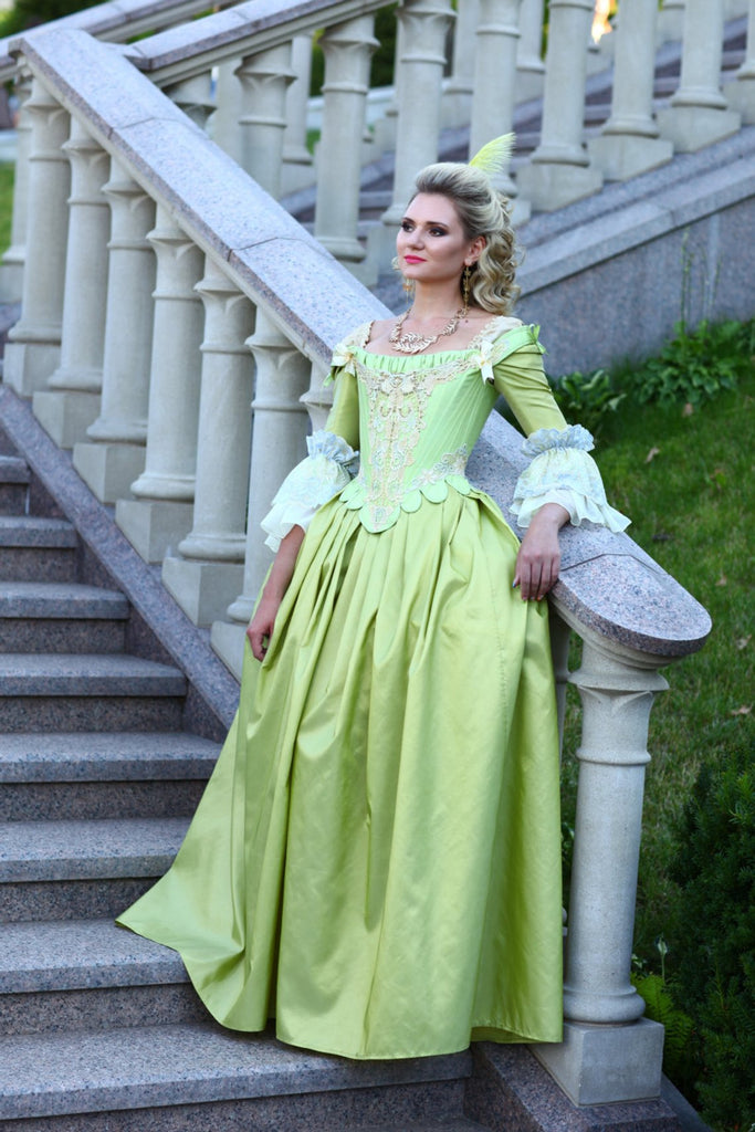marie antoinette dress 18th Century Gown Cosplay Costume – Cosplayrr Brown Casual Dresses - style bodice cinches at FAIRE_REMOVE_110124 Mock Neck Mesh Overlay Dress | Sheer Formal Dress for Musicians (Size):M
