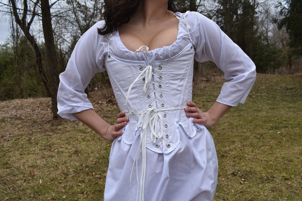 18th Century Stay Historical Corset White Costume