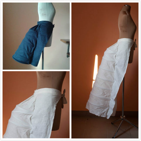 Crinoline hoop skirt with back long bustle cage pannier