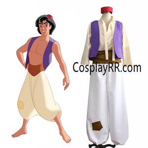 Adult Aladdin Costume with Suit Vest Shirt Pants Hat