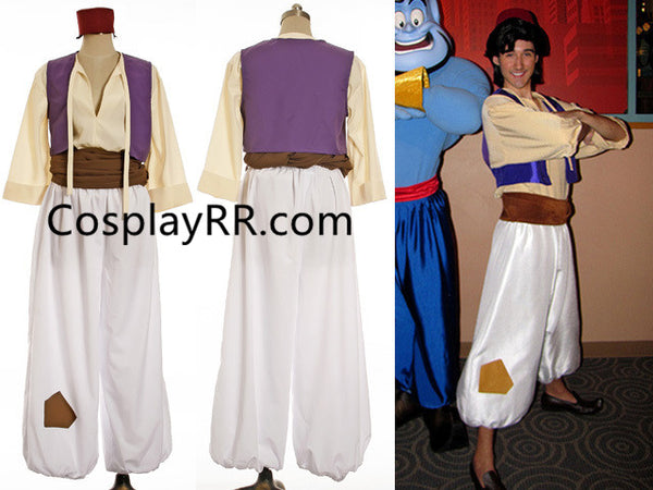 Adult Aladdin Costume with Suit Vest Shirt Pants Hat