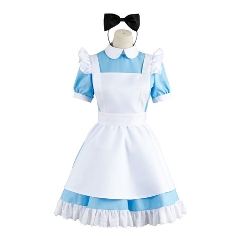 Alice In Wonderland Alice Blue Dress Cosplay Costume Plus Size