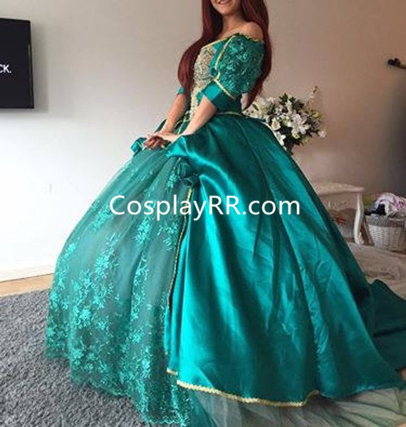 Princess Ariel Green Dress, Ariel Green Costume for Adult Plus Size