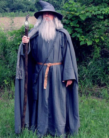 Authentic Gandalf Costume for Adults with Hat, Cloak, Hat & Beard