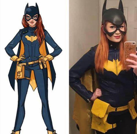 Batgirl costume female bodysuit with cloak plus size for sale