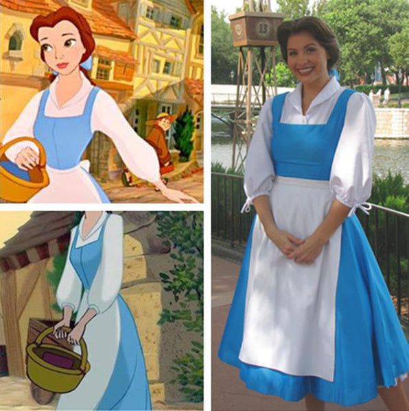 Beauty and the Beast Womens Belle Blue Dress Costume Plus Size Available