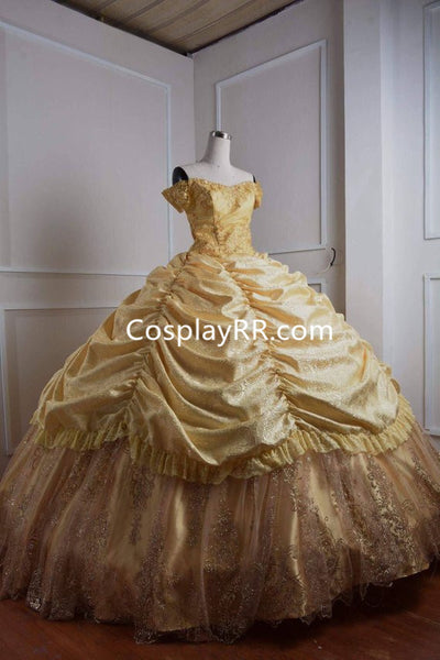 Belle Dress Ball Gown Cosplay Costume for Adults