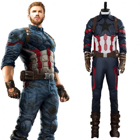 Captain America Steven Rogers Outfit Suit Uniform Cosplay Costume