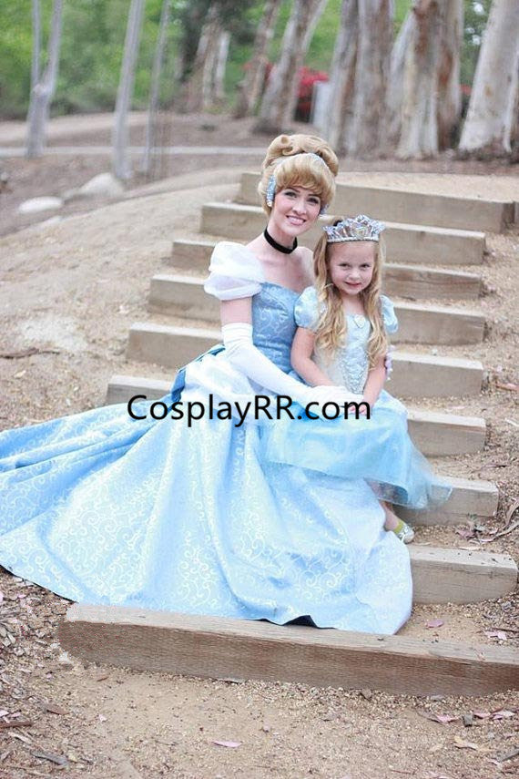 Cinderella Dress Park Version Swirl Gown for Adult with Gloves  Cosplayrr