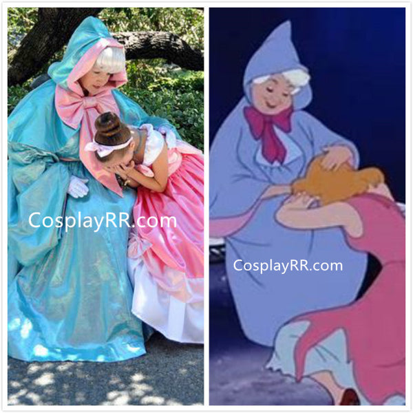 Cinderella's Fairy Godmother Dress Cosplay Costume Plus Size