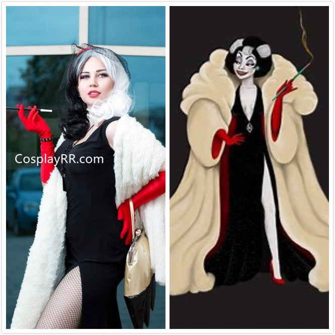 Cruella De Vil costume faux fur coat plus size
