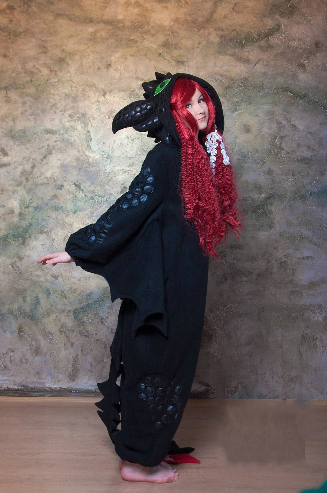 Custom Black dragon kigurumi pajama for adult onesie