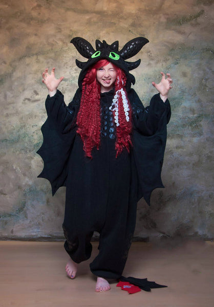 Custom Black dragon kigurumi pajama for adult onesie