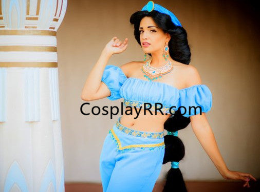 Princess Jasmine Costume for Adult Top+Pants+Headpiece
