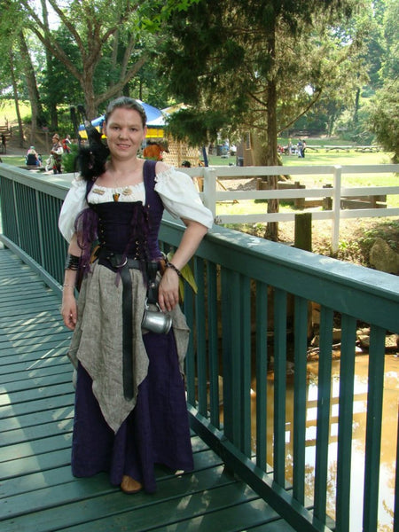 Custom Renaissance Corset Purple Dress Witch Wench Costume