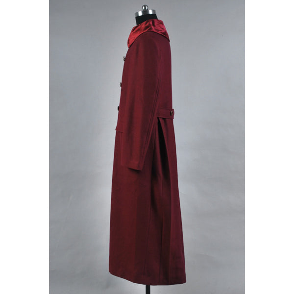 Doctor Who 4th Doctor Costume Red Long Trench Wool Coat