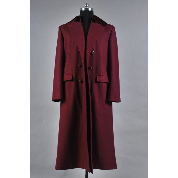 Doctor Who 4th Doctor Costume Red Long Trench Wool Coat