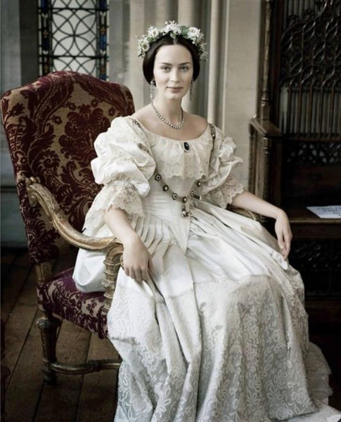Emily Blunt as Queen Victoria Wedding Dress Cosplay Costume inspired Gown in The Young Victoria