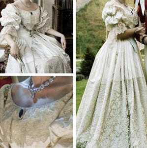 Emily Blunt as Queen Victoria Wedding Dress Cosplay Costume inspired Gown in The Young Victoria