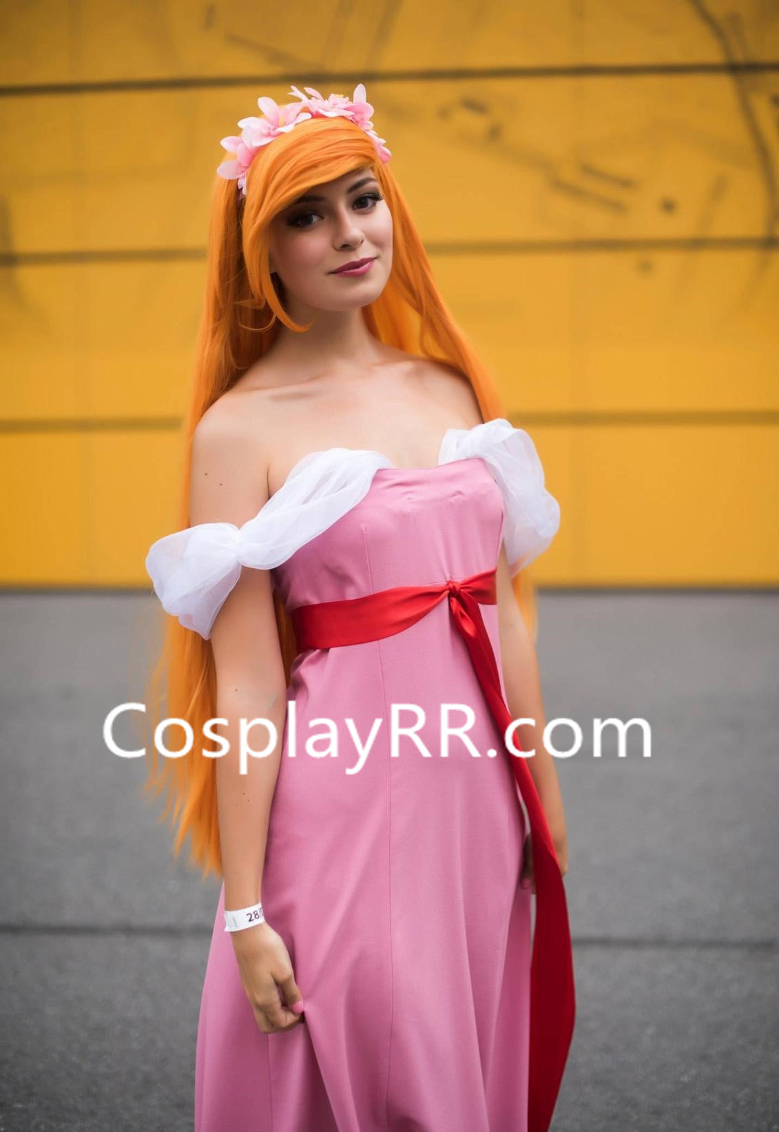 open lace back dress Enchanted Giselle pink dress for adult womens costume – Cosplayrr