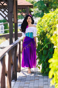 Esmeralda Costume Purple Skirt White Shirt Esmeralda Dress for Women