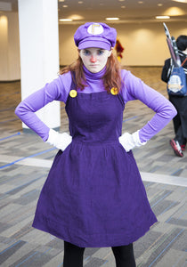 Female Waluigi Costume Adults for Women with Cap Gloves