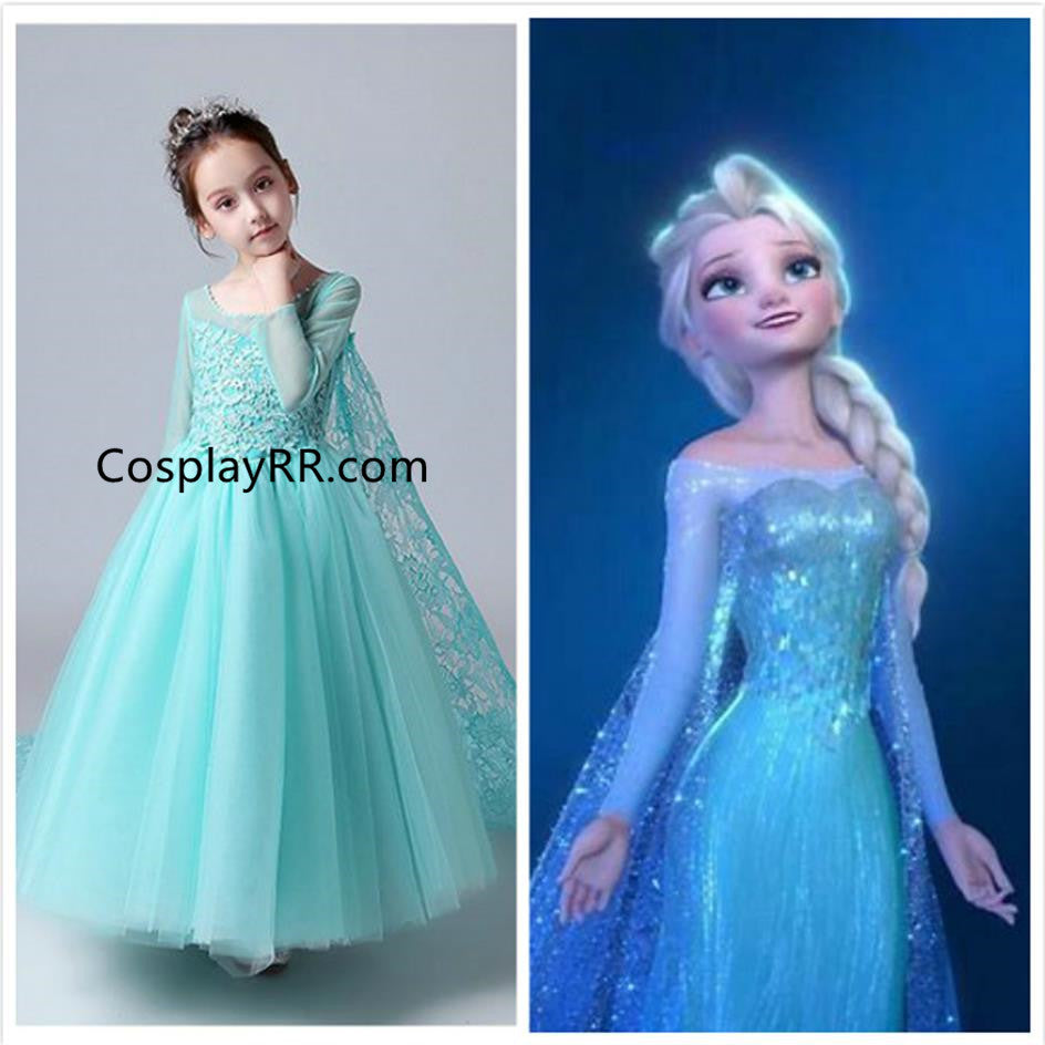 Frozen Elsa Snow Queen dress Princess Costume for girls toddler