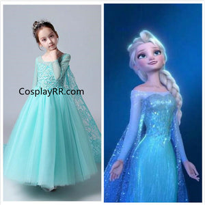 Frozen Elsa Snow Queen dress Princess Costume for girls toddler