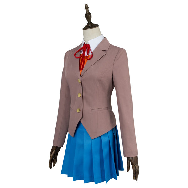 Galgame Doki Doki Literature Club DDLC Sayori Natsuki Yuri Monika Costume School Uniform