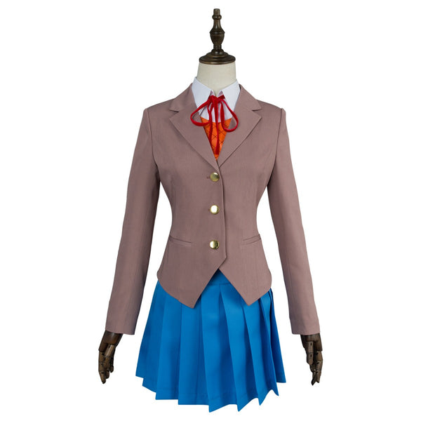 Galgame Doki Doki Literature Club DDLC Sayori Natsuki Yuri Monika Costume School Uniform