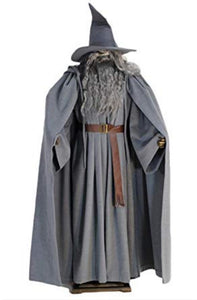 Gandalf Grey Costume with Hat cloak Outfit for Adults Halloween Costume