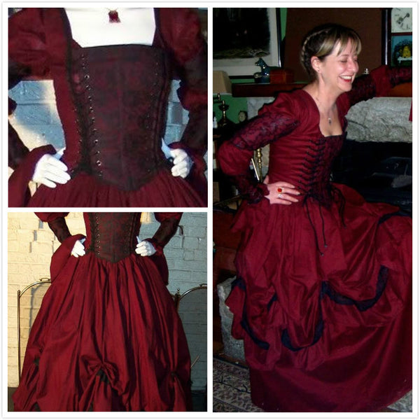 Gothic Renaissance Pirate Gown Dress Vampire Costume