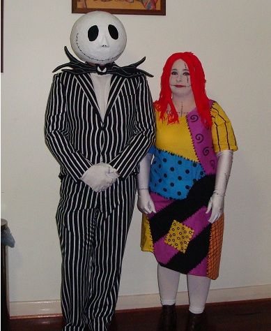 Jack Skellington Costume A Style without Mask and Sally Costume B style