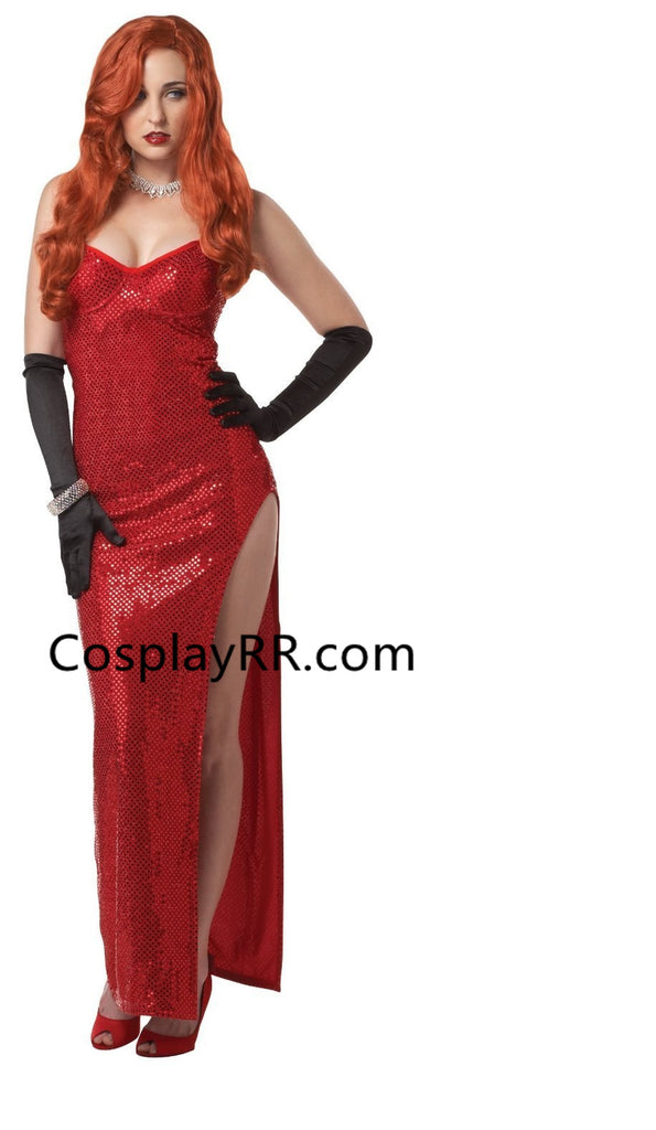 Jessica Rabbit Costume with Gloves Plus Size Cosplay Dress – Cosplayrr