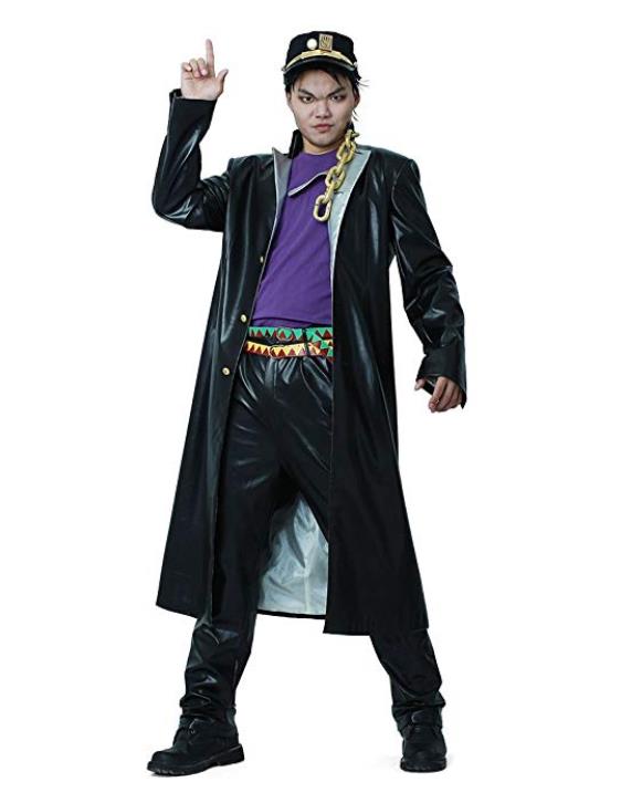 JoJo Costume Jotaro Kujo Leather Costume Adults with cap