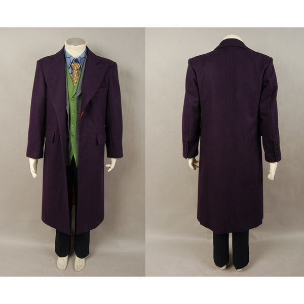 Joker Costume Purple Wool Trench Coat for cheap