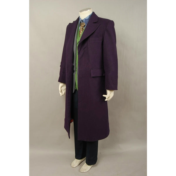 Joker Costume Purple Wool Trench Coat for cheap