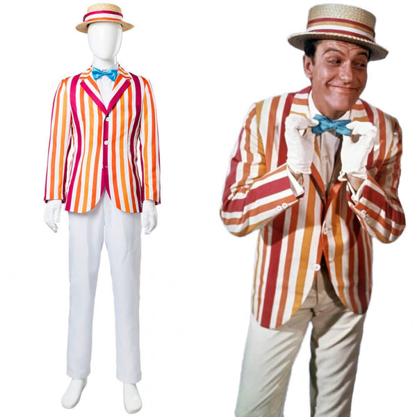 Mary Poppins Bert Dick Van Dyke Hat Suit Costume for Adults