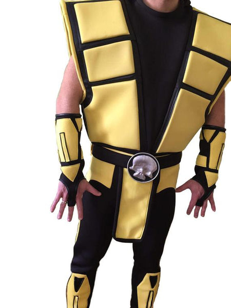 Mortal Kombat X Klassic Scorpion Costume mask skull emblem clasp