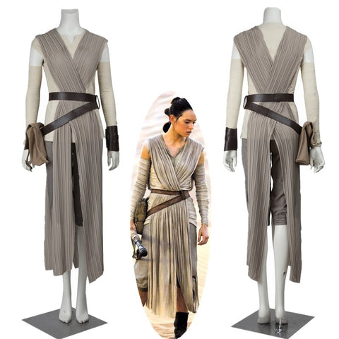 New Star Wars The Force Awakens Rey Cosplay Costume Plus Size