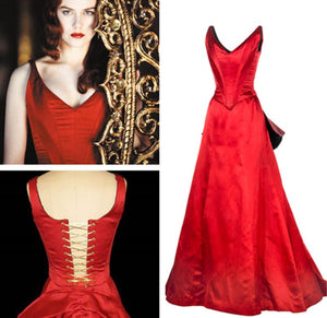 Nicole Kidman as Satine Red Bustle Dress Smoldering Temptress Gown from Moulin Rouge
