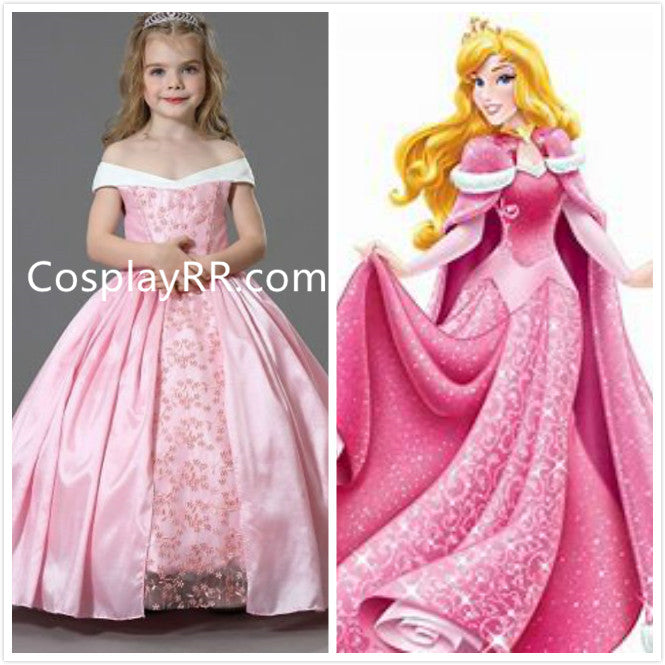 Princess Aurora dress cartoon pattern for girls kids toddler – Cosplayrr