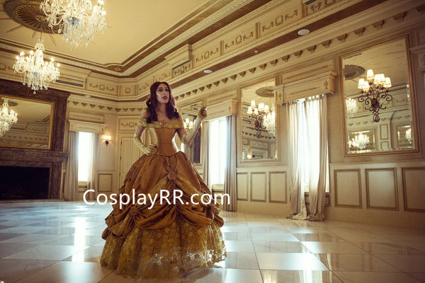 Princess Belle Dress Gold Costume