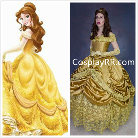 Princess Belle Dress Gold Costume