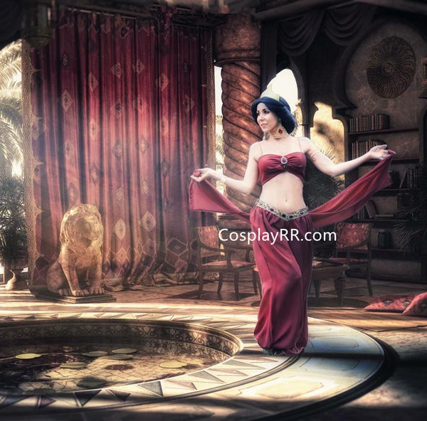 Princess Jasmine red outfit cosplay costume for adult